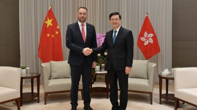 李家超晤比利時副首相　鼓勵企業落戶北都及河套園區