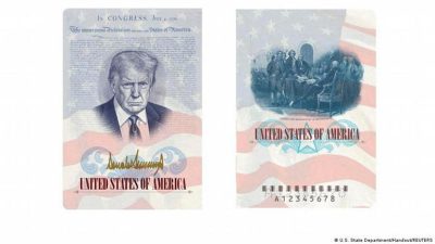 美国新版护照将印特朗普大头像