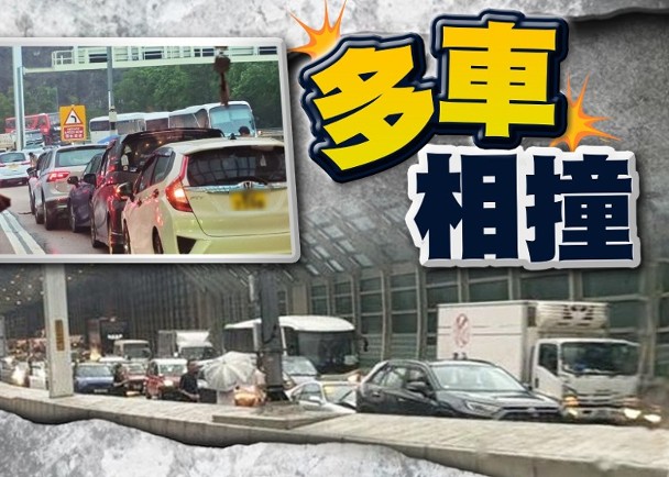 屯公逾10車相撞1司機骨折　往屯門方向交通一度受阻