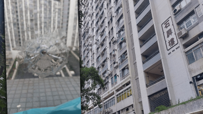 元朗朗屏邨接連現「鋼珠射窗」 警列刑毀