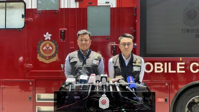 消防警方打擊葵涌區非法加油站拘3男　揭加油站起火波及工廈外牆