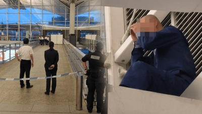 內地男危坐機場離境樓層天橋 擾攘近3小時仍未被勸服｜珍惜生命