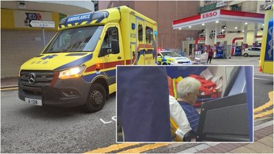 長沙灣光昌街響號救護車轉彎　撞過路七旬翁　手腳擦傷