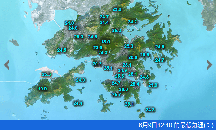 溫度過山車｜6.10氣溫急跌7°C最低23°C 天文台料未來九天連續有雨