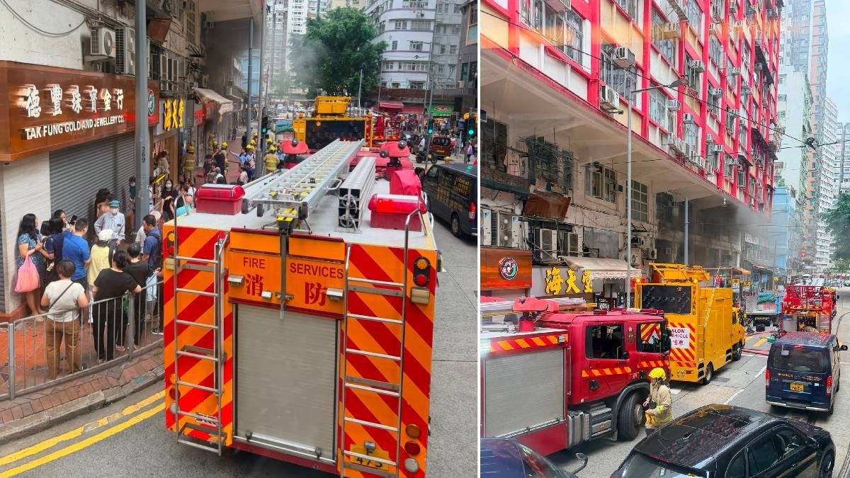北角皇冠大廈冒煙　消防撲救　疏散約20人