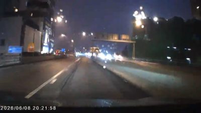 堅拿道天橋天降異物　擊中私家車　車主：差少少命仔都無