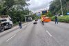 元朗青朗公路2車相撞 鐵騎士倒地受傷
