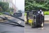 何文田公主道私家車疑跣胎　撞壆後翻側　司機夫婦爬出