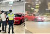 青衣迴旋處紅色日產跑車玩「飄移」危駕 警拘25歲男司機