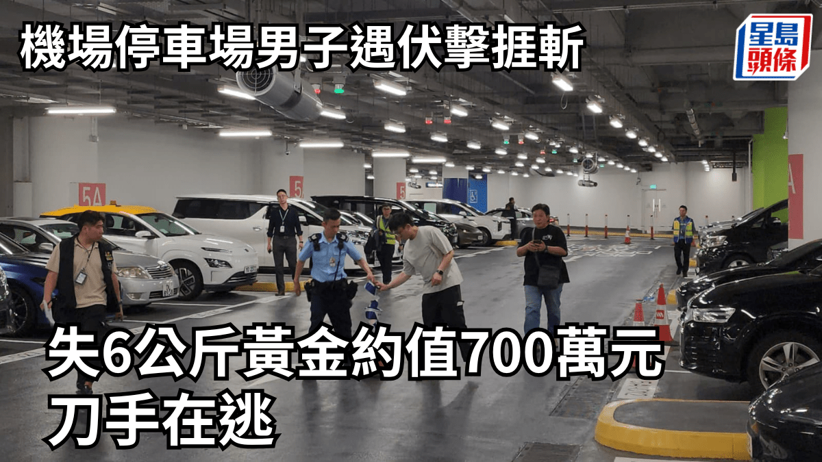 機場停車場男子遇伏擊捱斬 失6公斤黃金約值700萬元 3刀手在逃