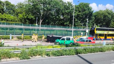 深圳灣公路大橋4車撞私家車反肚　當局籲用其他口岸出入境