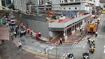 鰂魚涌濱海街地盤戰時炸彈驚魂　證非爆炸品　吊走1.5米長巨石