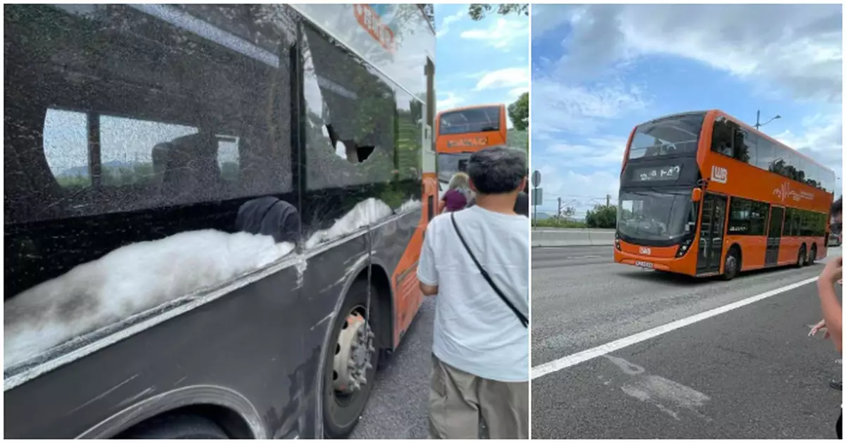 北大嶼山公路龍運巴士避切線車　撞欄爆玻璃釀一傷